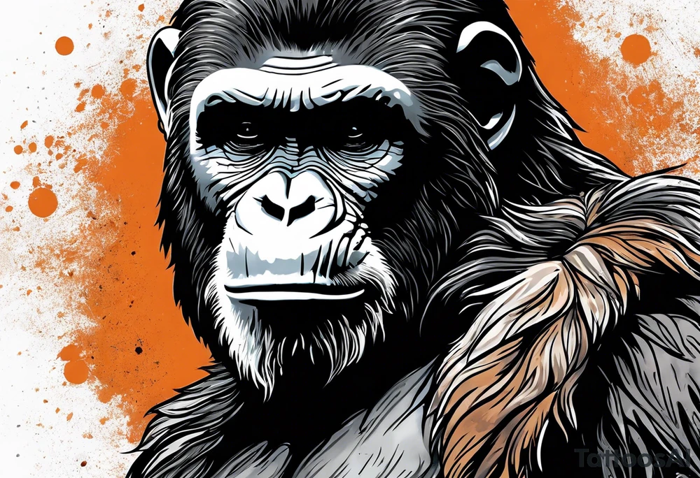 Caesar from the movie planet of the apes tattoo idea