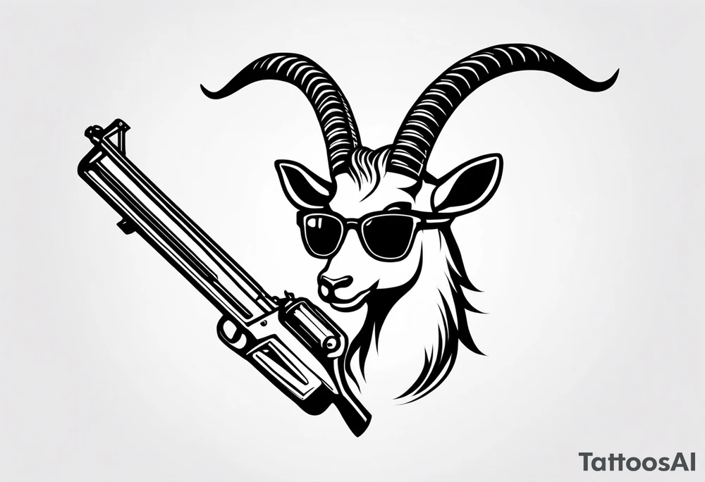 capricorn with sunglasses and a shotgun tattoo idea