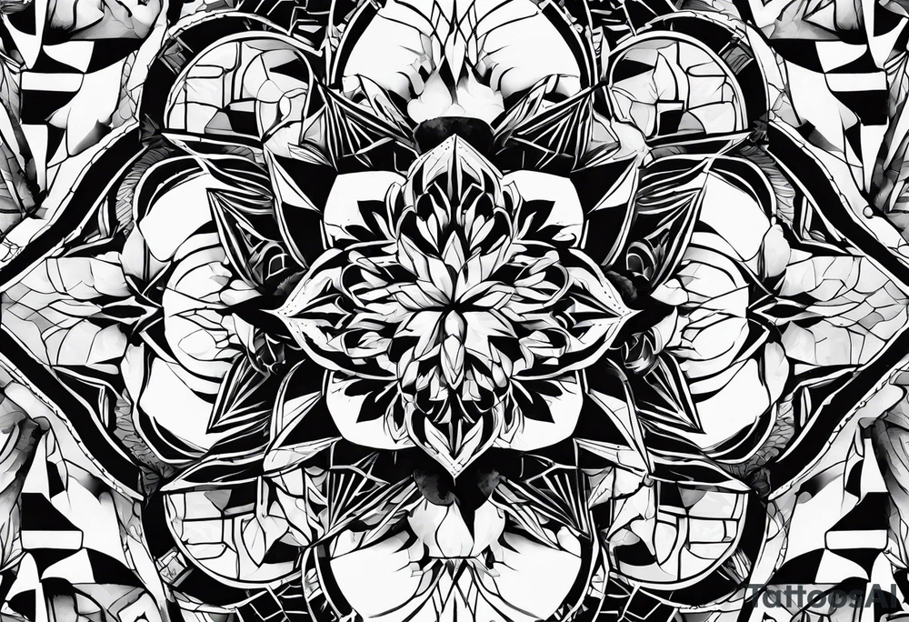 Abstract crystal shapes tattoo idea
