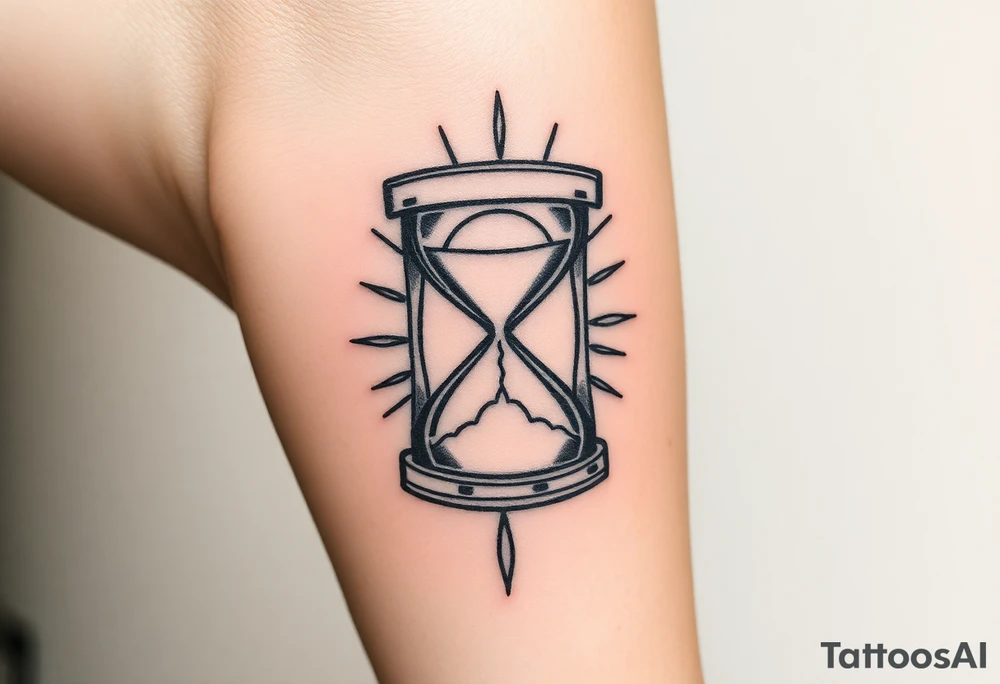 live with what you have and enjoy it to the fullest, hourglass, sun shines down tattoo idea