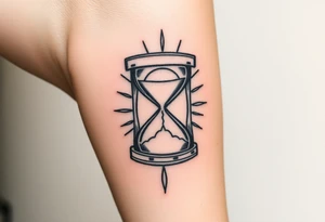 live with what you have and enjoy it to the fullest, hourglass, sun shines down tattoo idea