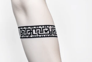 Greek pattern arm band tattoo idea