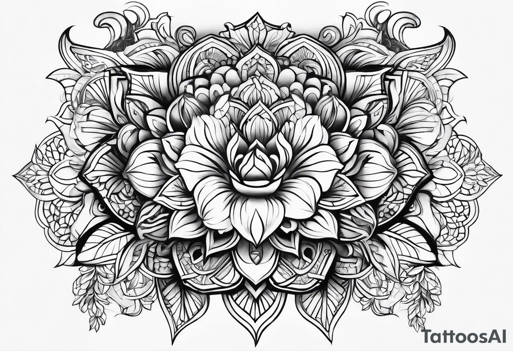 Full leg tattoo 2D tattoo idea