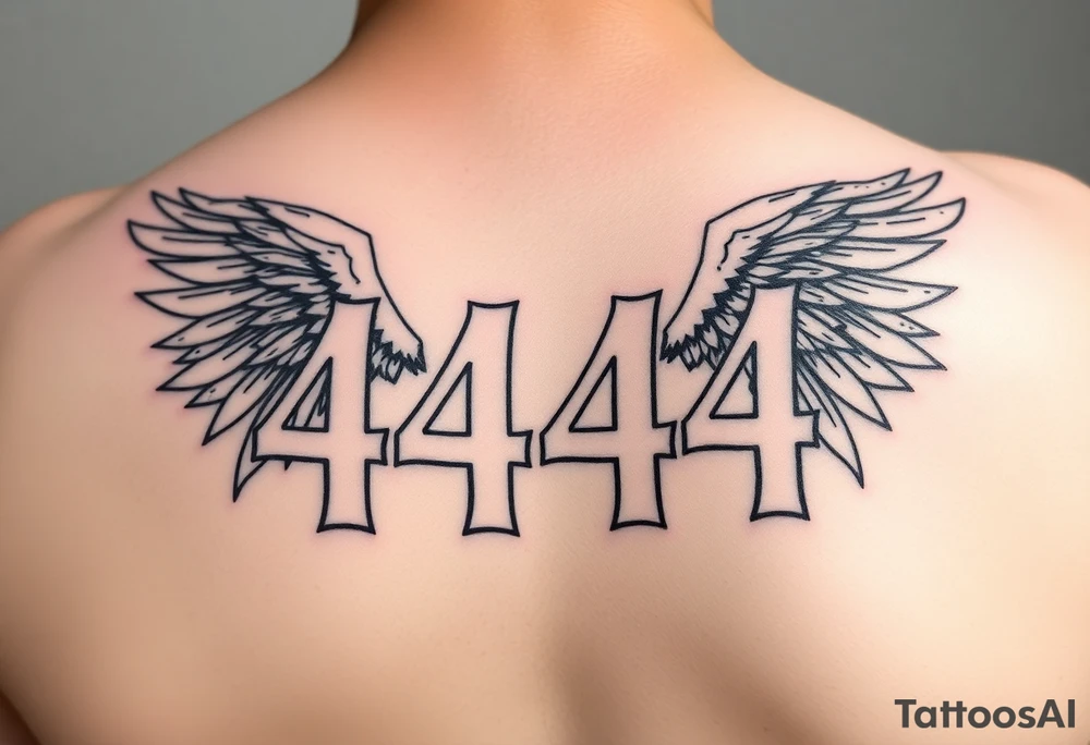 444 angel numbers tattoo idea
