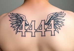 444 angel numbers tattoo idea