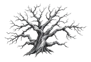 old dead majestic tree tattoo idea