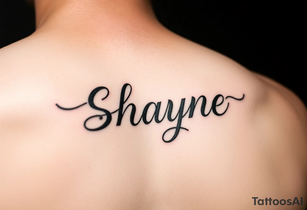 The name shayne written tattoo idea