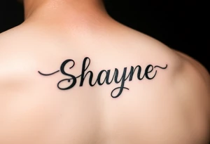 The name shayne written tattoo idea