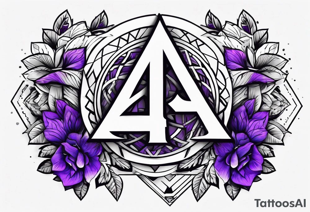 The number 444, god is greater than the highs and lows, the word grit, acronym ACE and a violet tattoo idea