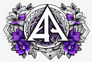 The number 444, god is greater than the highs and lows, the word grit, acronym ACE and a violet tattoo idea