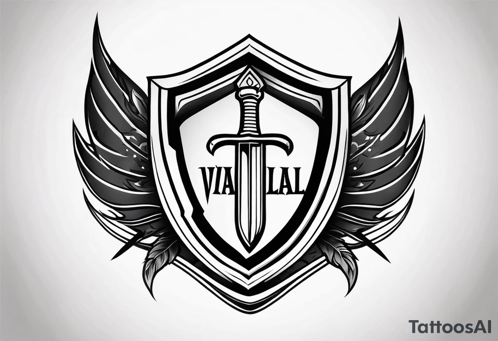 Valhalla shield  steps sword tattoo idea