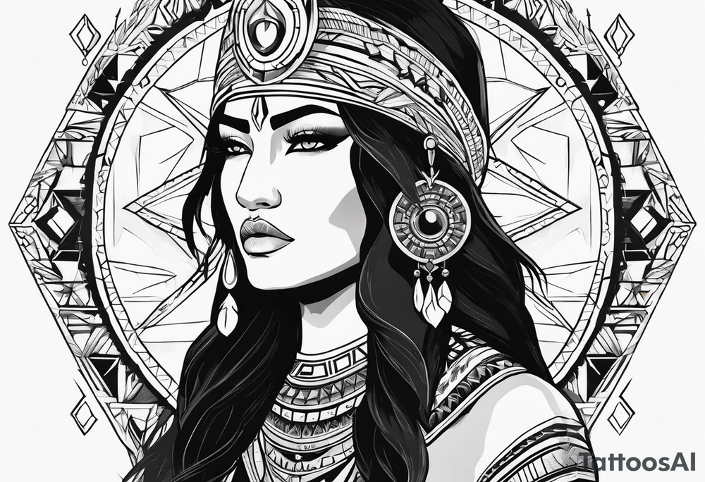 kali, valkrye, goddess, native american, looking right, wing tattoo idea kali, valkrye, goddess, native american, looking right, wing tattoo idea