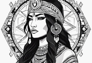 kali, valkrye, goddess, native american, looking right, wing tattoo idea