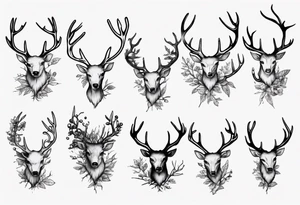 Bramble growing on antlers tattoo idea