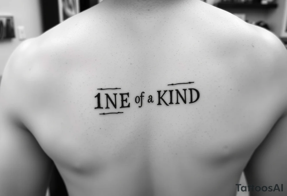 Thumb Print That Says 1NE OF A KIND in the middle tattoo idea