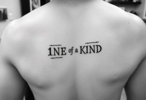 Thumb Print That Says 1NE OF A KIND in the middle tattoo idea