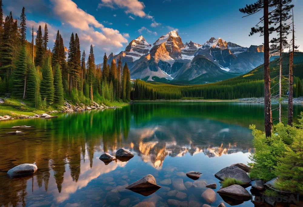 Imagine the majestic Rocky Mountains rising up in the background, their snow-capped peaks reaching towards the sky. Below them, a lush forest of pine trees spreads out, their deep green needles contrasting against the rugged terrain. In the foreground, a winding river flows through the landscape, its clear waters reflecting the colors of the setting sun.

Above, the sky transitions from the warm hues of sunset to the deep blues and purples of nightfall, fading into darkness speckled with stars. Among the stars, you could have a constellation resembling the momentous night you met her, perhaps even adding her zodiac sign for a personal touch.

In elegant script, the words "I knew the moment I saw her" could be woven into the design, perhaps following the contours of the river or nestled within the branches of a tree.

The overall effect would be a breathtaking scene capturing the beauty of Colorado's nature, combined with the sentiment of that special moment when your paths first crossed. tattoo idea