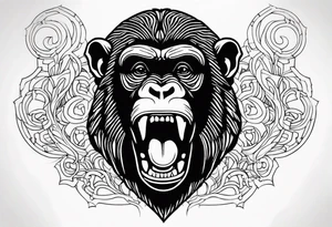 Screaming chimpanzees (chest piece) tattoo idea