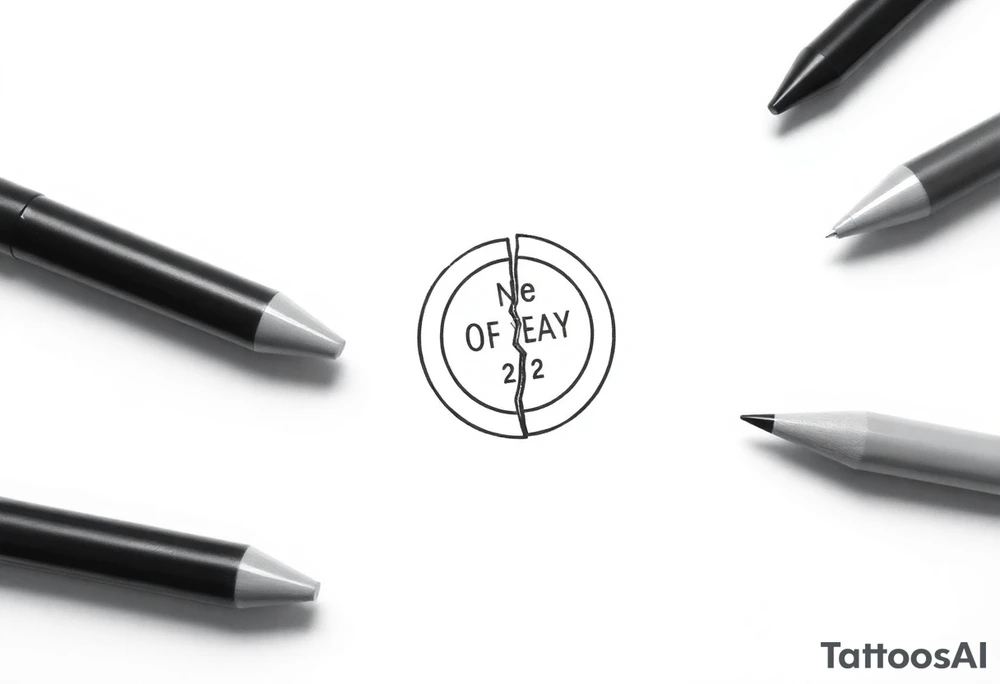 Broken "One Year" Chip/Coin sobriety tattoo idea