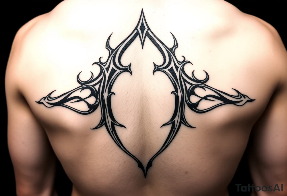 tribal open letter tattoo idea