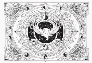 Galaxy with Gemini and Capricorn constellations tattoo idea