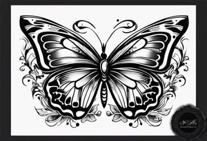 The letters RS with a small butterfly on the S tattoo idea