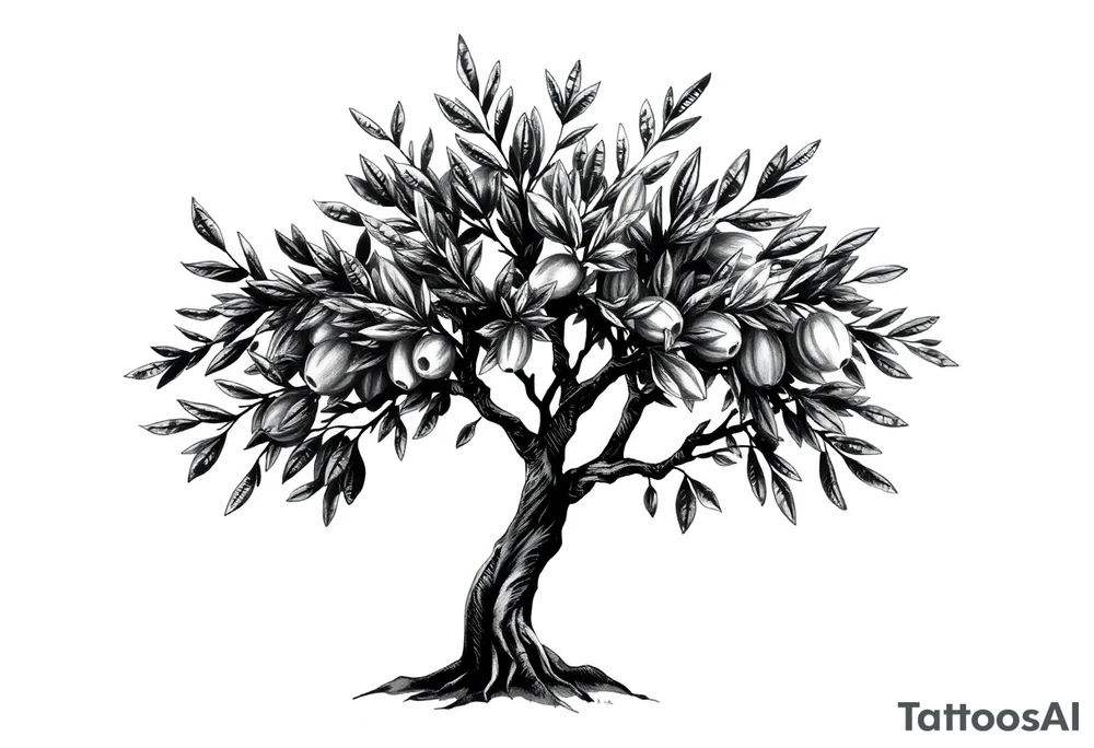 Olive tree tattoo idea