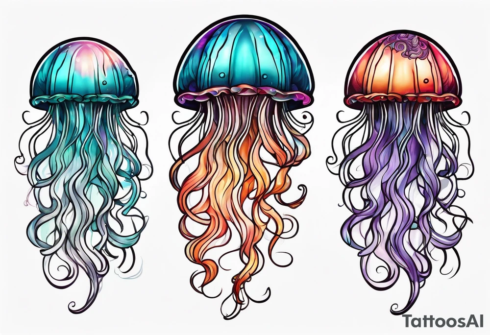 traditional style jellyfish tattoo idea