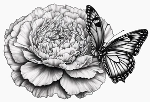 carnation butterfly moon tattoo idea