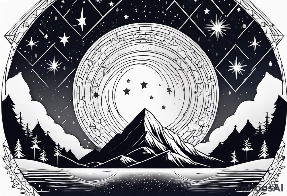 Winter night sky tattoo idea
