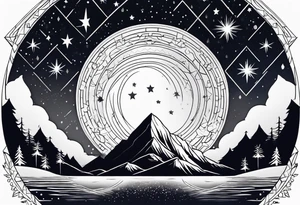 Winter night sky tattoo idea