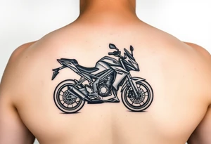 Honda cbr600 drawn minimally in a circuit board style tattoo idea