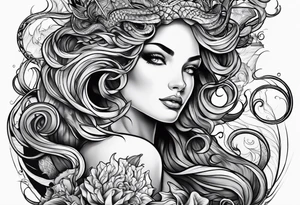 Medusa and mermaid tattoo idea