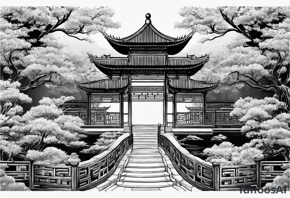 Chinese wall, realistic, art, tattoo idea