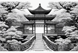 Chinese wall, realistic, art, tattoo idea