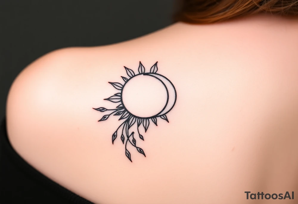 The sun and the moon cascading tattoo idea