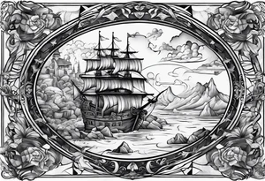 treasure 
 map tattoo idea