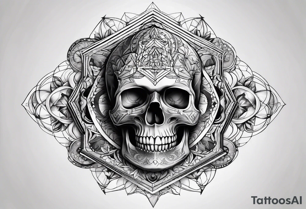 Skull sacred geometry tattoo idea