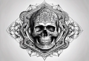 Skull sacred geometry tattoo idea