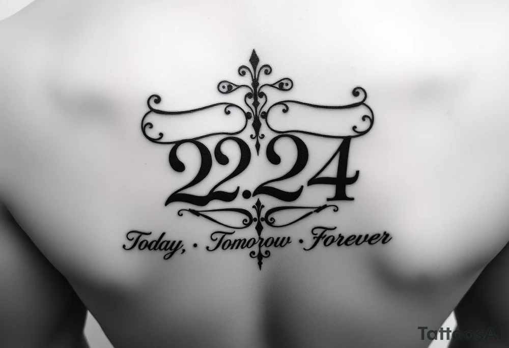 Simple 224 meaning today tomorrow an forever it will be a symbolize my relationship with my partner maybe the number 224 in a tattoo tattoo idea