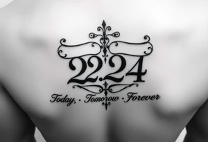 Simple 224 meaning today tomorrow an forever it will be a symbolize my relationship with my partner maybe the number 224 in a tattoo tattoo idea