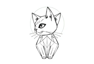 Adorable luna cat tattoo idea