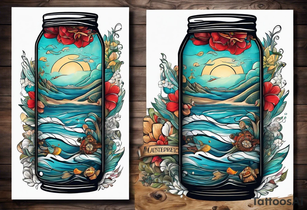 Everything I love is on the table 
Everything I love is out to sea

Arm sleeve. Hemingway and Steinbeck inspired tattoo idea