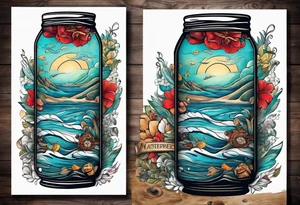 Everything I love is on the table 
Everything I love is out to sea

Arm sleeve. Hemingway and Steinbeck inspired tattoo idea