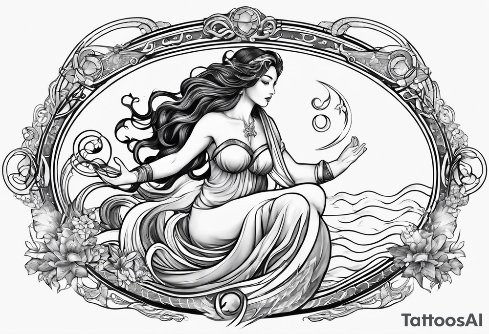 zodiac sign Aquarius tattoo idea