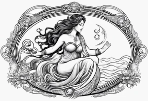 zodiac sign Aquarius tattoo idea
