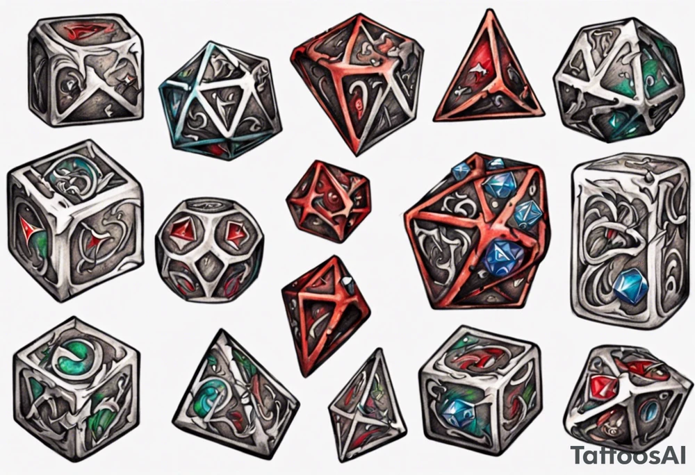 Dungeon and dragons dice tattoo idea