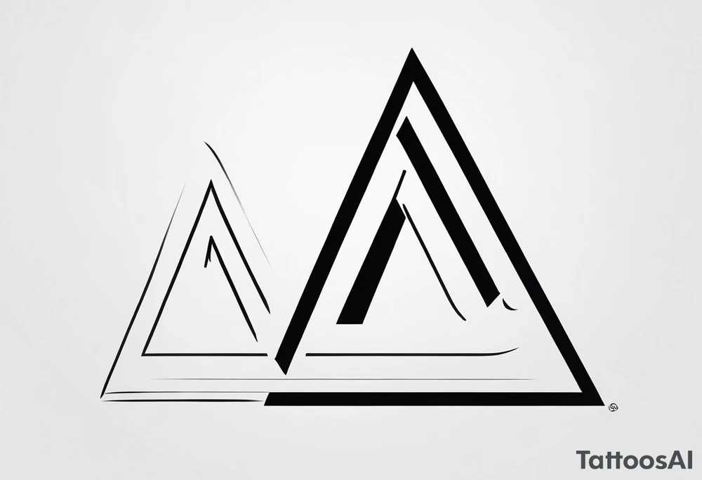 Combination of symbols of resilience and strength together with the letters A and O in a simple form tattoo idea