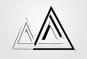 Combination of symbols of resilience and strength together with the letters A and O in a simple form tattoo idea