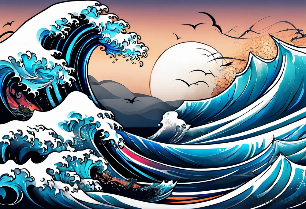 rough ocean tattoo idea